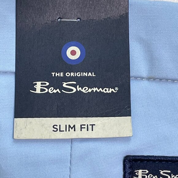 Ben Sherman Mens Slim Fit Light Blue Chino Casual Trouser Pants Size 38w 34l u - Picture 4 of 12